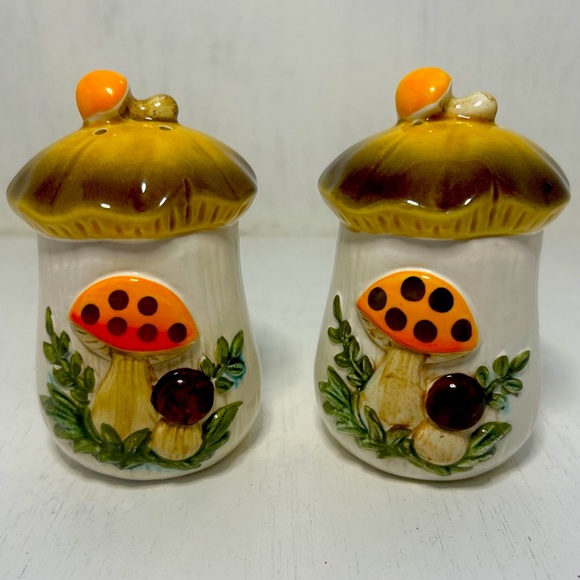 Sears Other - Vintage 1970s Sears "Merry Mushroom" Salt & Pepper Shaker Set w/ Stoppers 4.5”